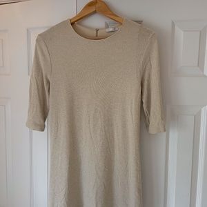 ZARA Gold Sparkly Mini Quarter Length Sleeve Dress